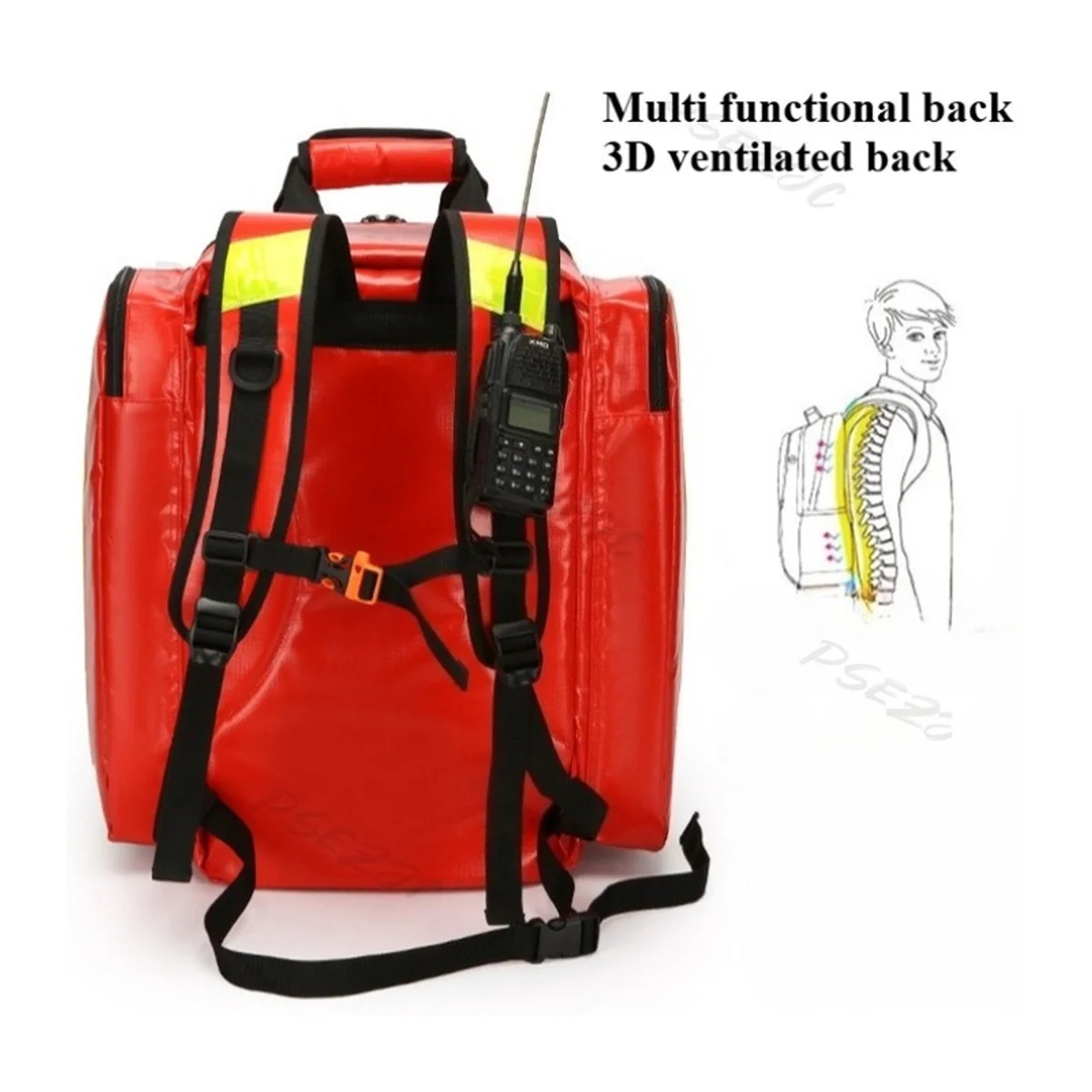 Red waterproof pvc rescue bags detail view 6 - SKU 09908PVC