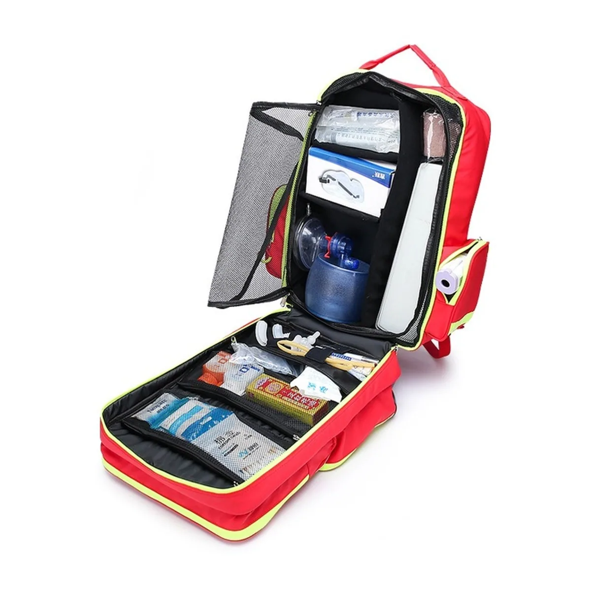 Red medical emergency backpacks detail view 3 - SKU 09910