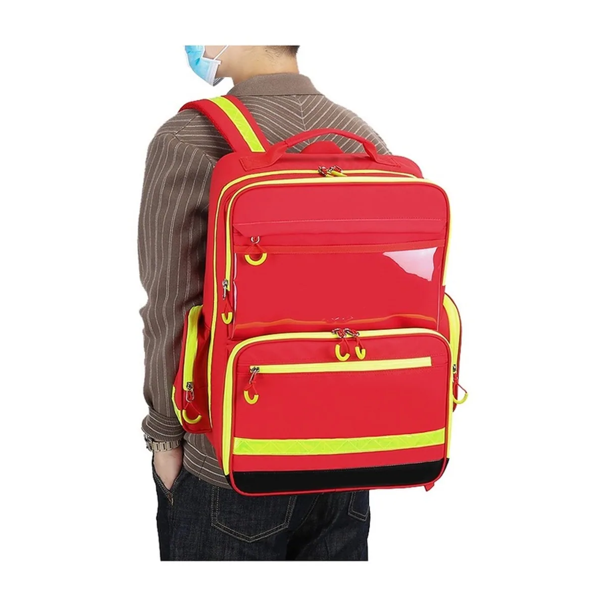 Red medical emergency backpacks detail view 4 - SKU 09910