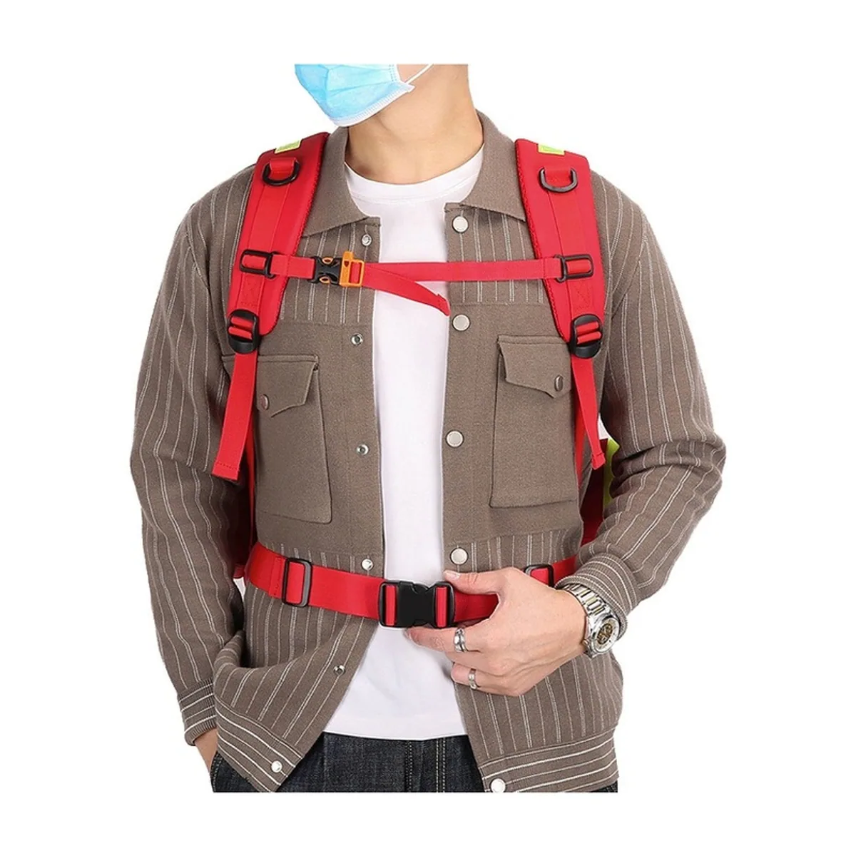 Red medical emergency backpacks detail view 7 - SKU 09910