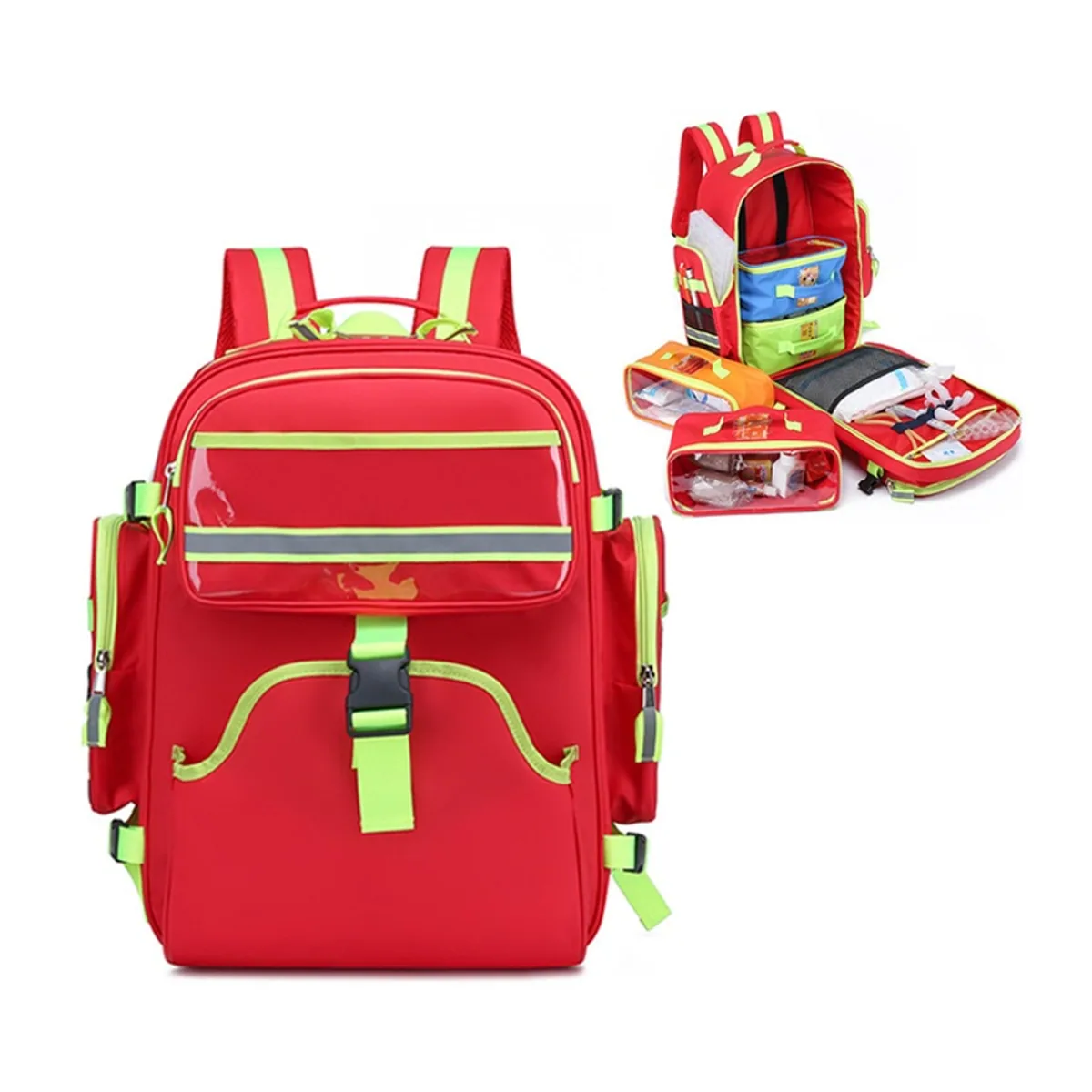 Red waterproof pvc rescue bags detail view 4 - SKU 09911