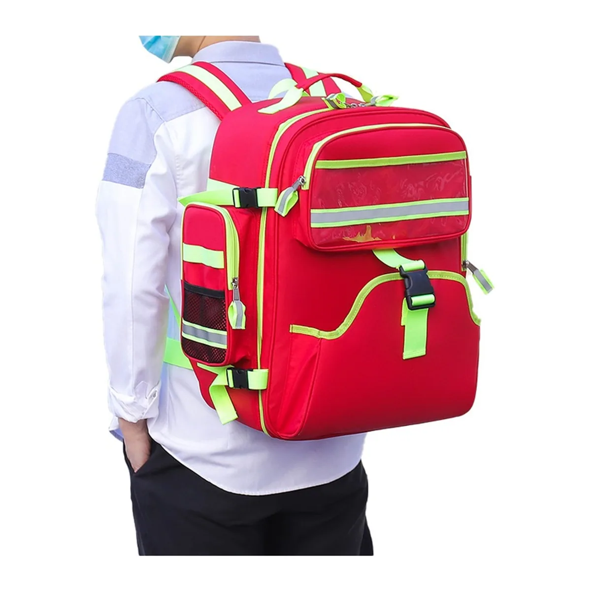 Red waterproof pvc rescue bags detail view 6 - SKU 09911
