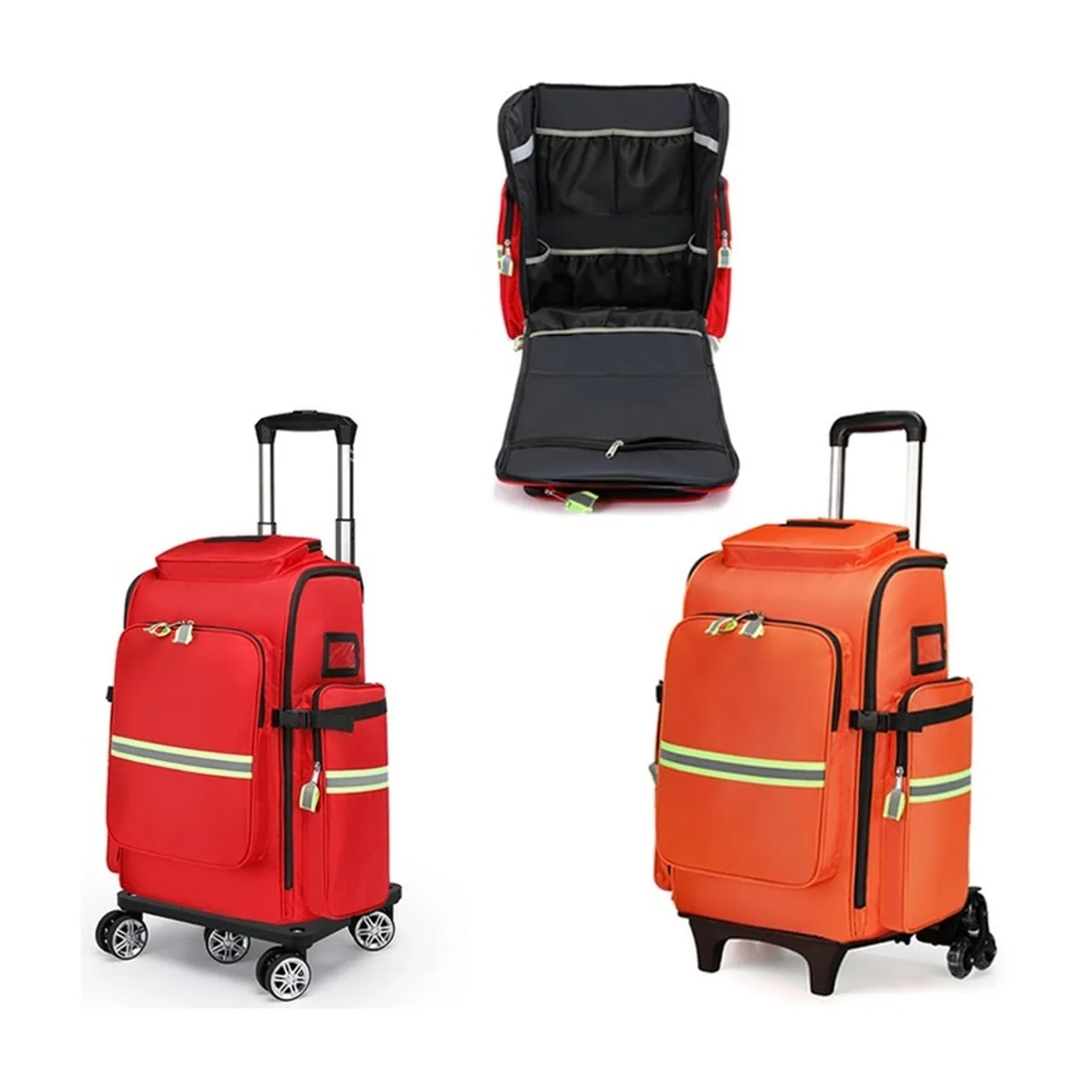 Red/Orange/Royal Blue waterproof pvc rescue bags front view - SKU 09915