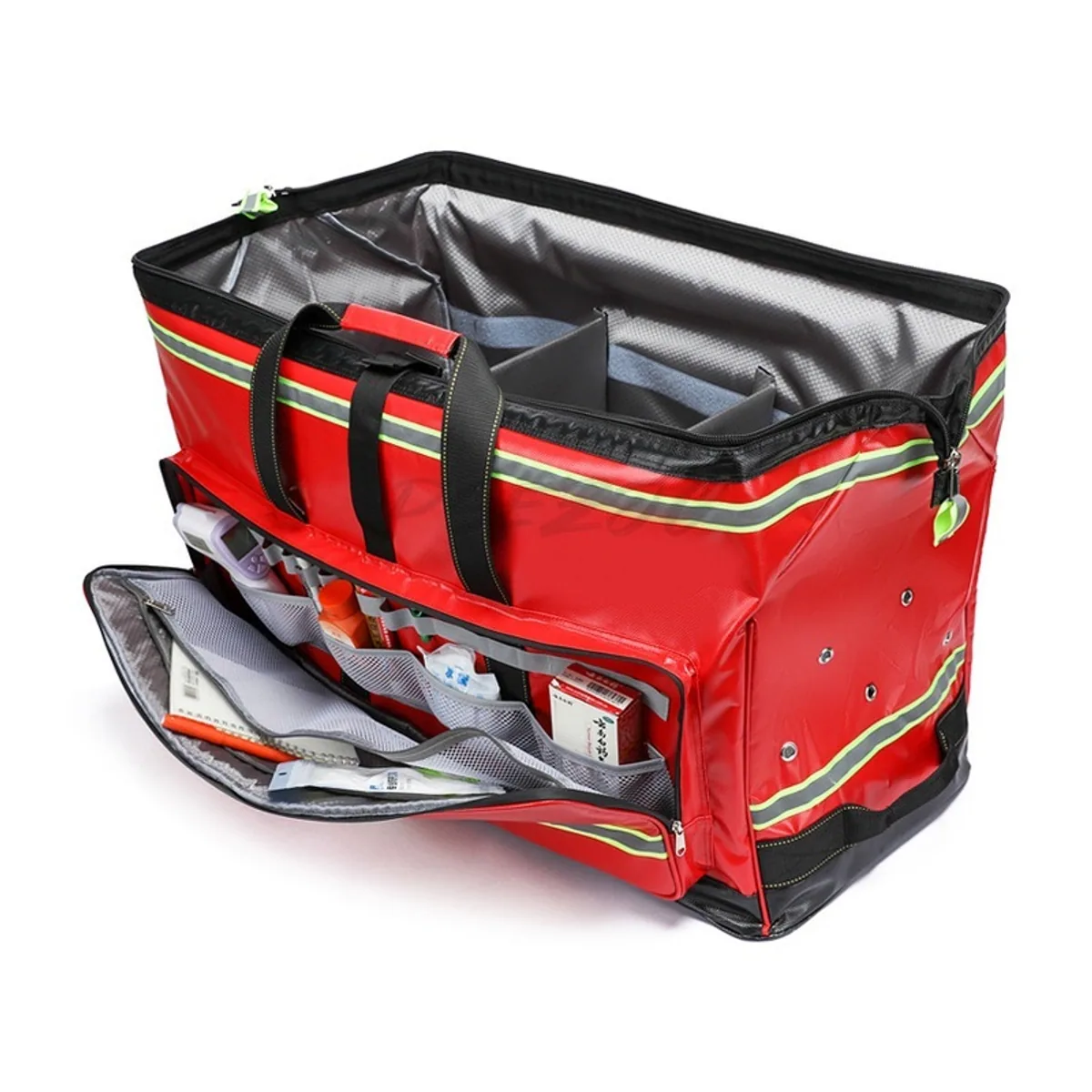 Red/Orange/Royal Blue rescue duffel bags detail view 4 - SKU 09916