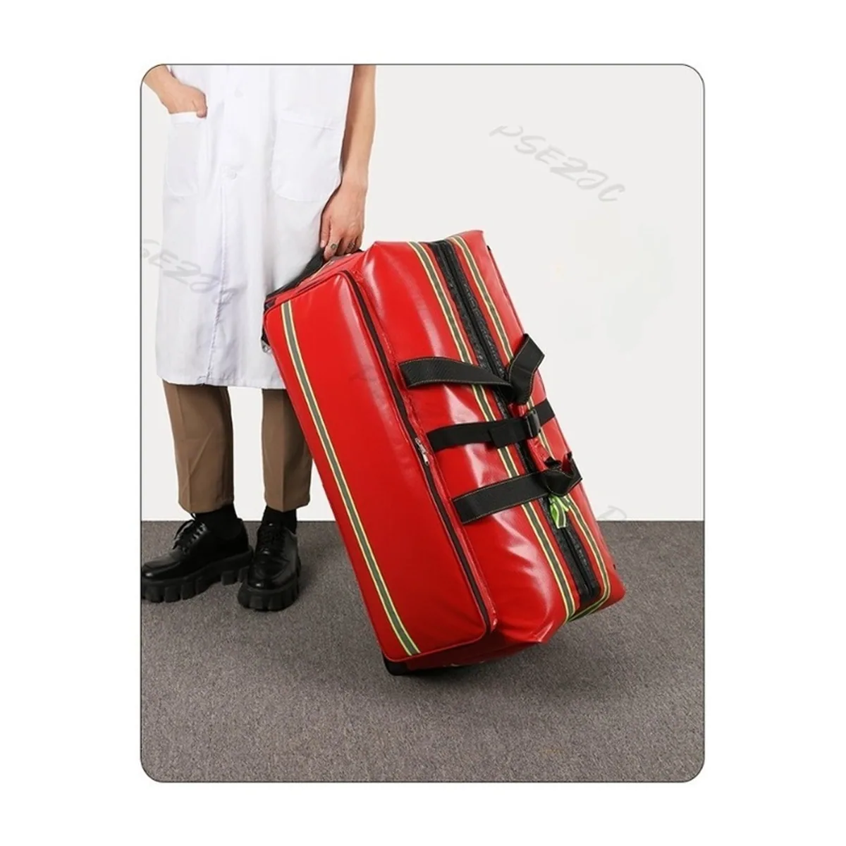 Red/Orange/Royal Blue rescue duffel bags detail view 7 - SKU 09916