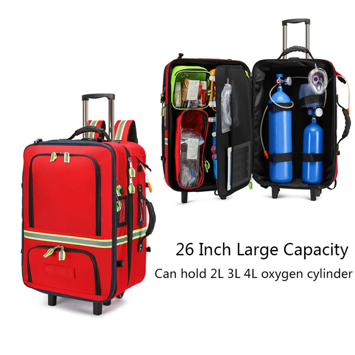 Red/Navy Blue/Red+3 Bags/Navy+3 Bags trolley rescue bags detail view 2 - SKU 09917