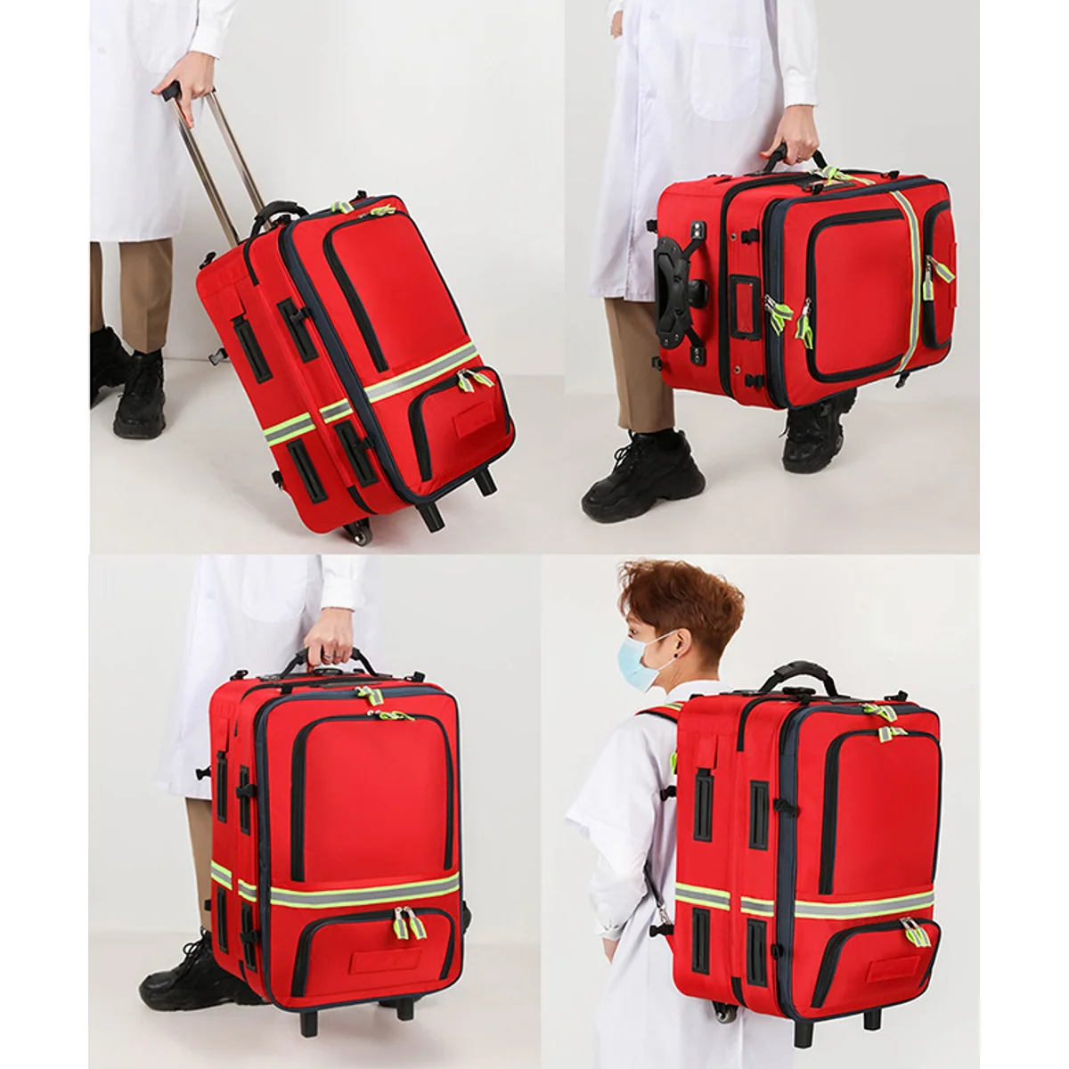Red/Navy Blue/Red+3 Bags/Navy+3 Bags trolley rescue bags detail view 6 - SKU 09917