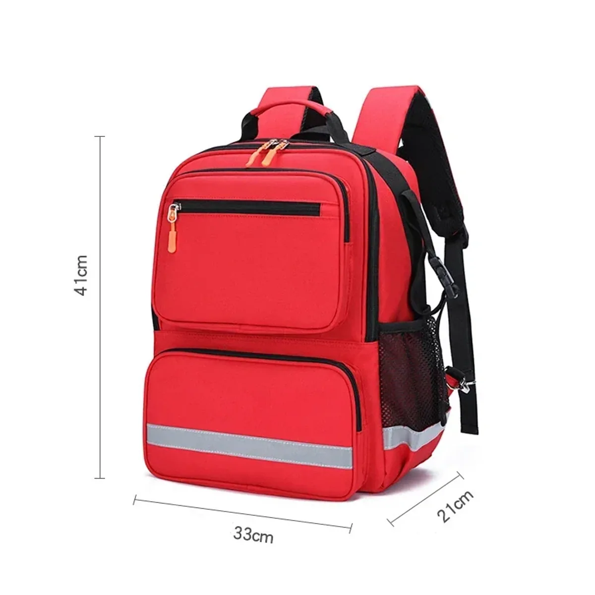 Red/Black/Orange/Navy Blue/Military Green medical emergency backpacks detail view 2 - SKU 09920