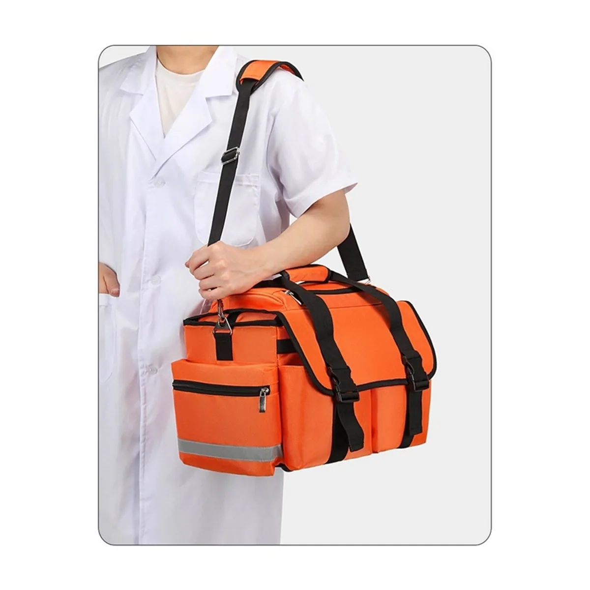 Red/Black/Orange medical emergency backpacks detail view 4 - SKU 09922