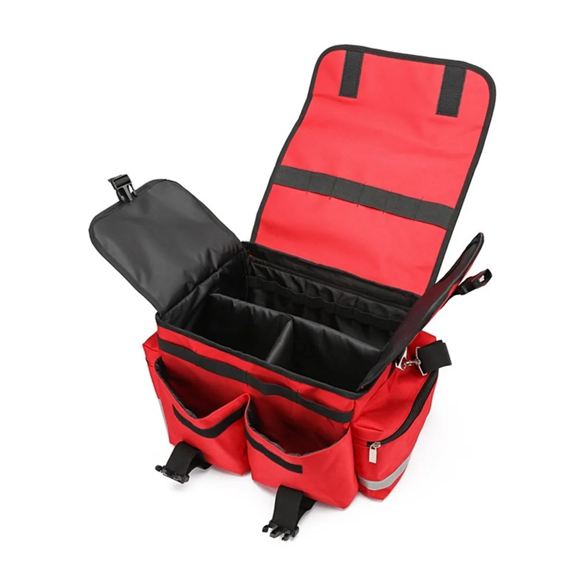 Red/Black/Orange medical emergency backpacks detail view 7 - SKU 09922