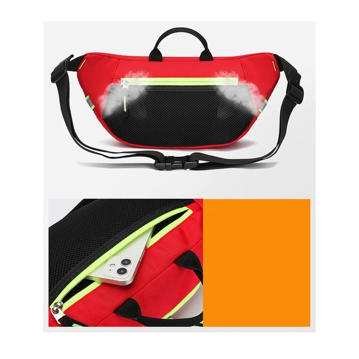 Red emergency waist bags detail view 7 - SKU 09923