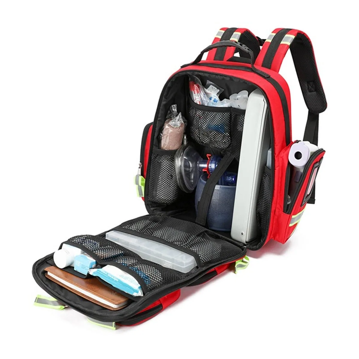 Orange/Navy Blue/Red medical emergency backpacks detail view 6 - SKU 09926