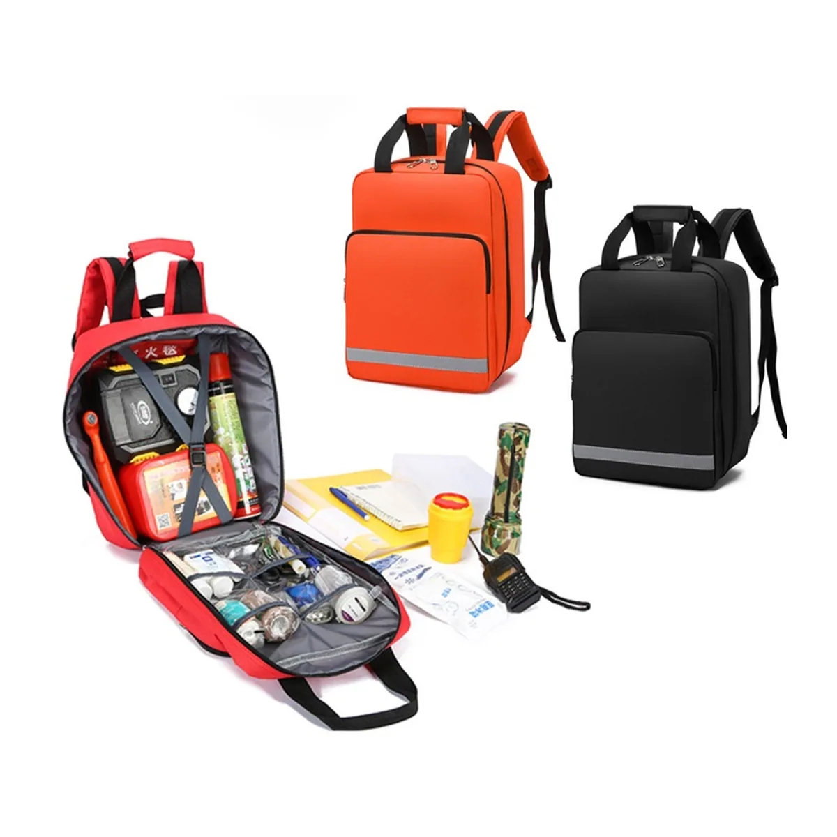 Red/Orange/Black medical emergency backpacks detail view 1 - SKU 09929