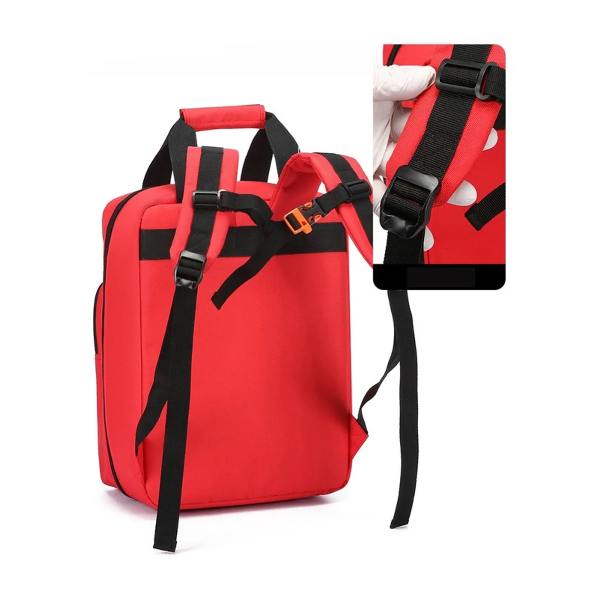 Red/Orange/Black medical emergency backpacks detail view 2 - SKU 09929