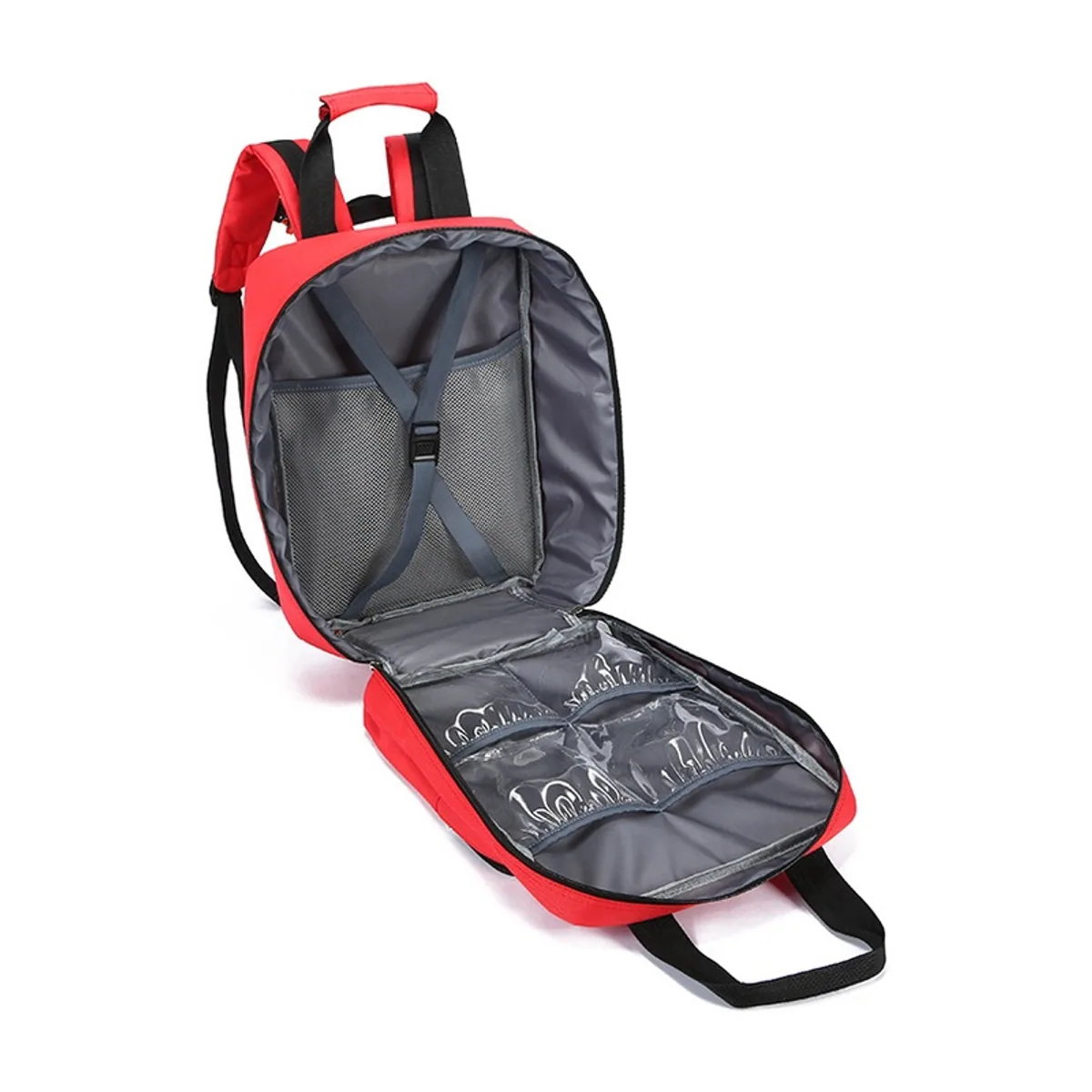 Red/Orange/Black medical emergency backpacks detail view 3 - SKU 09929