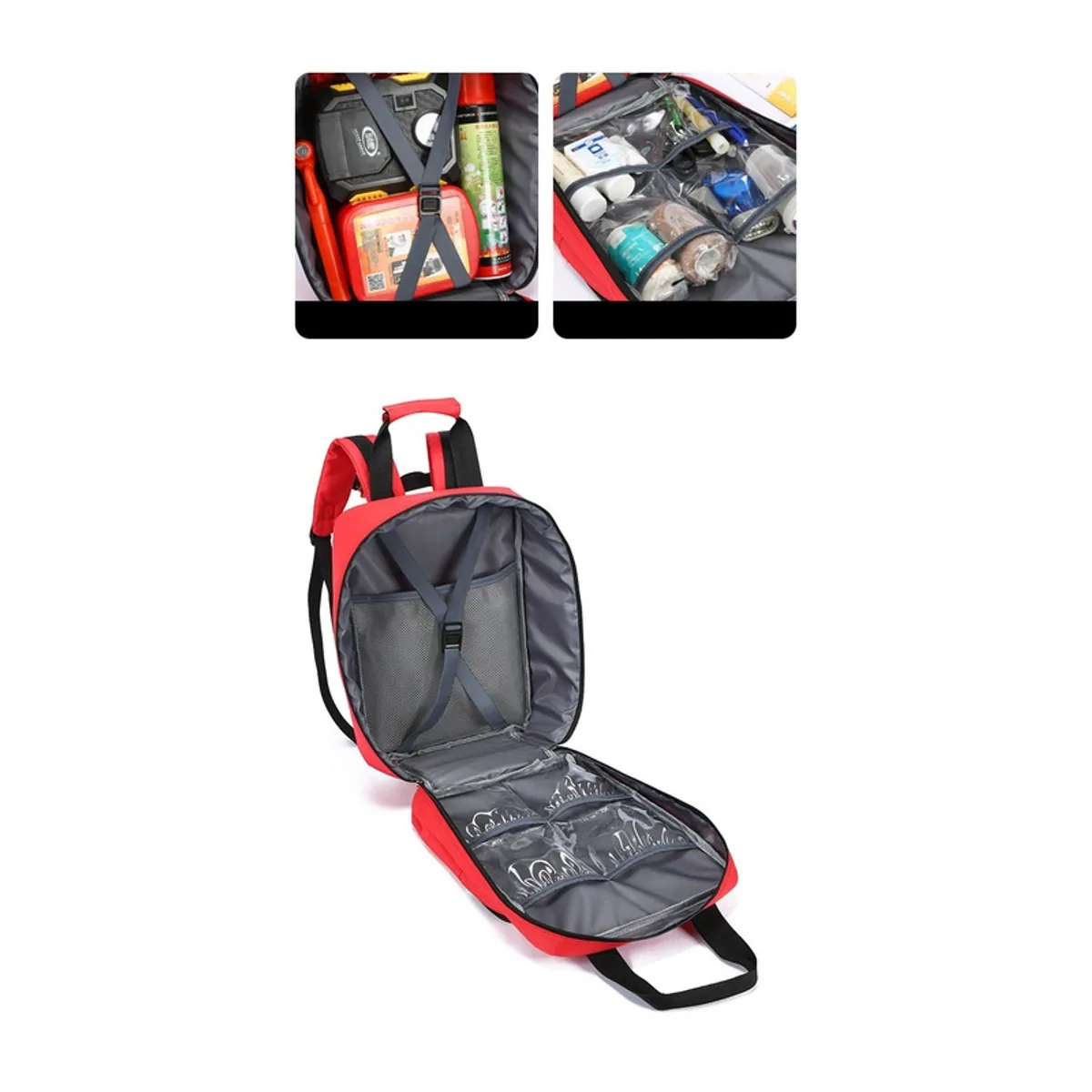 Red/Orange/Black medical emergency backpacks detail view 4 - SKU 09929