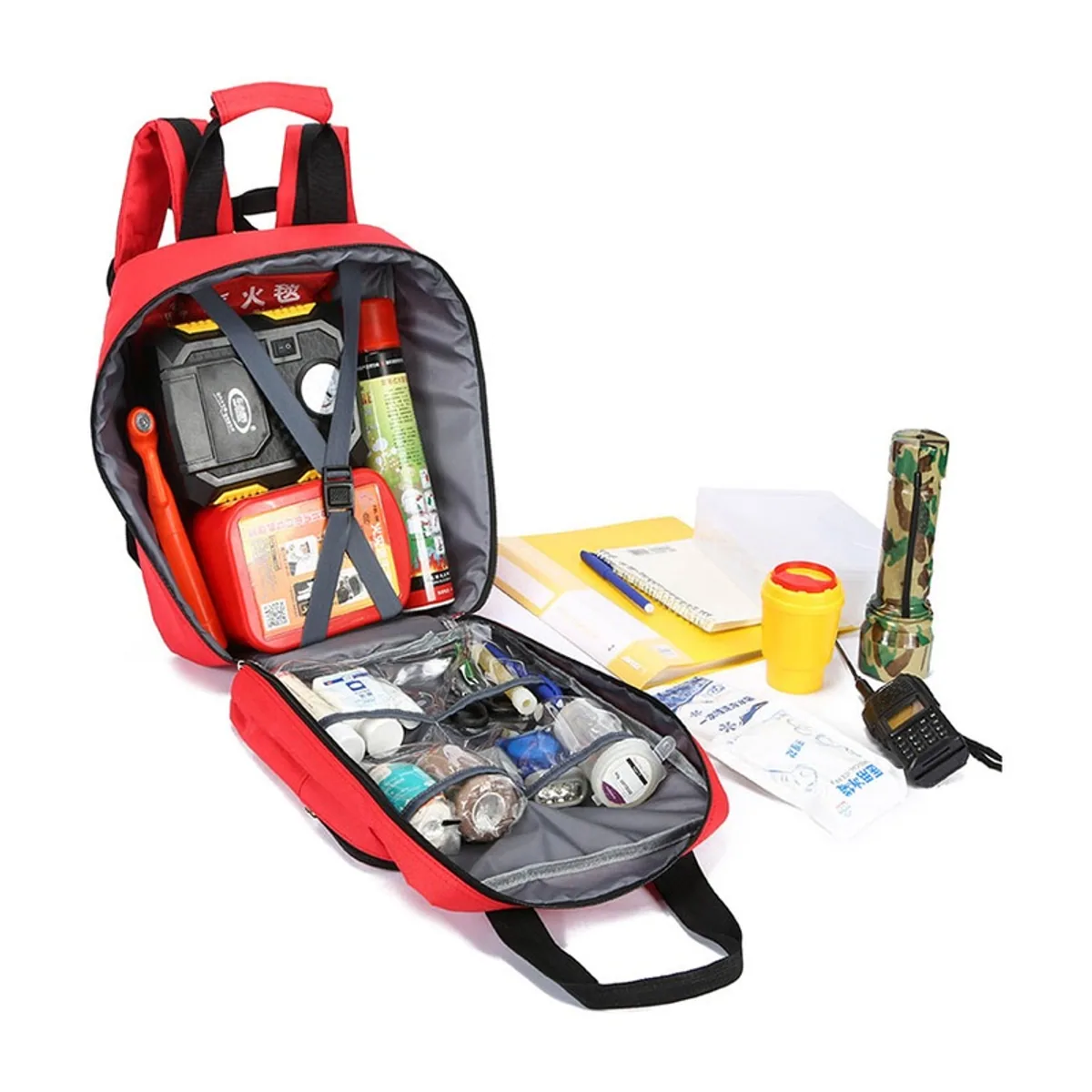 Red/Orange/Black medical emergency backpacks detail view 5 - SKU 09929