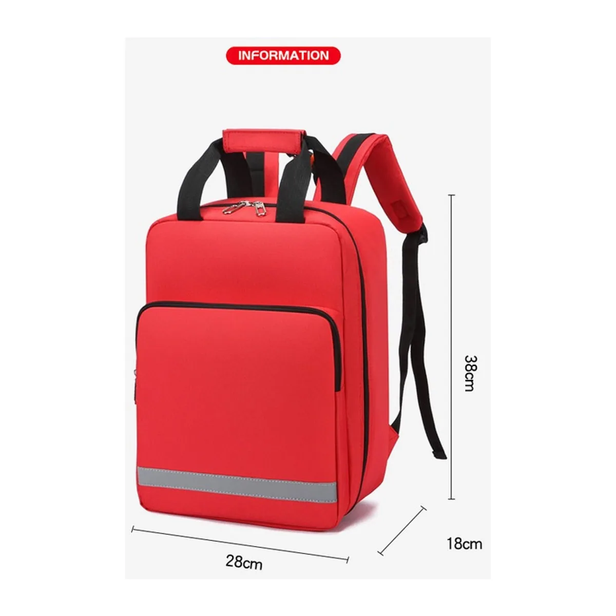 Red/Orange/Black medical emergency backpacks detail view 7 - SKU 09929
