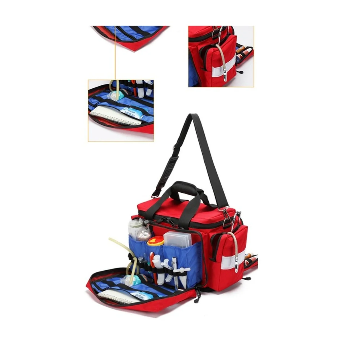 Red/Navy Blue rescue duffel bags detail view 1 - SKU 09930