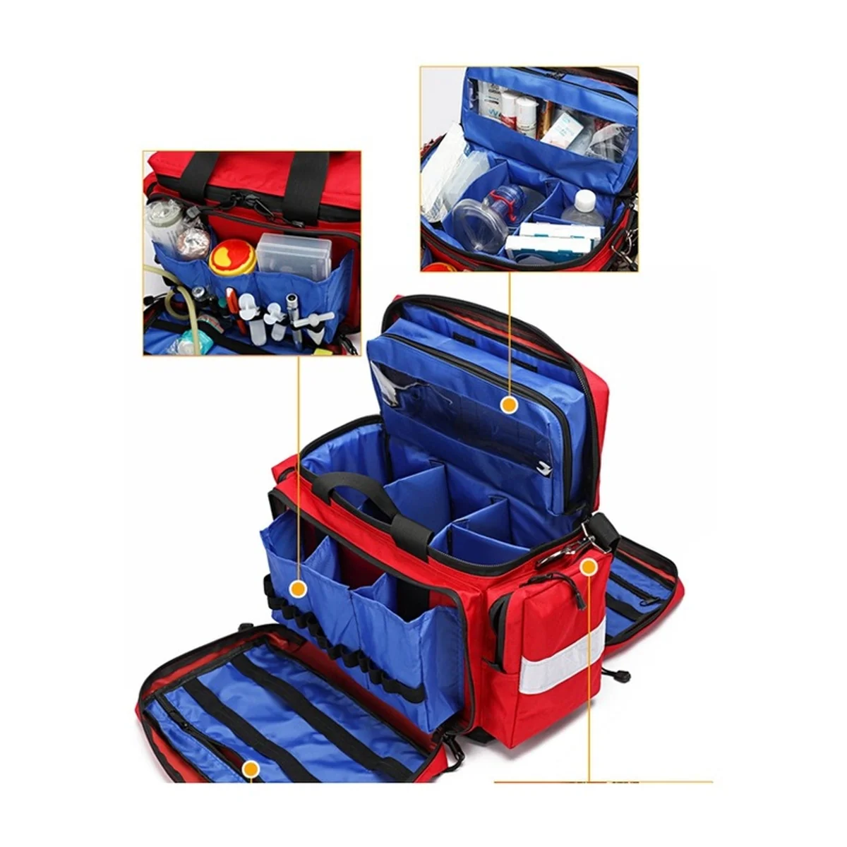 Red/Navy Blue rescue duffel bags detail view 2 - SKU 09930