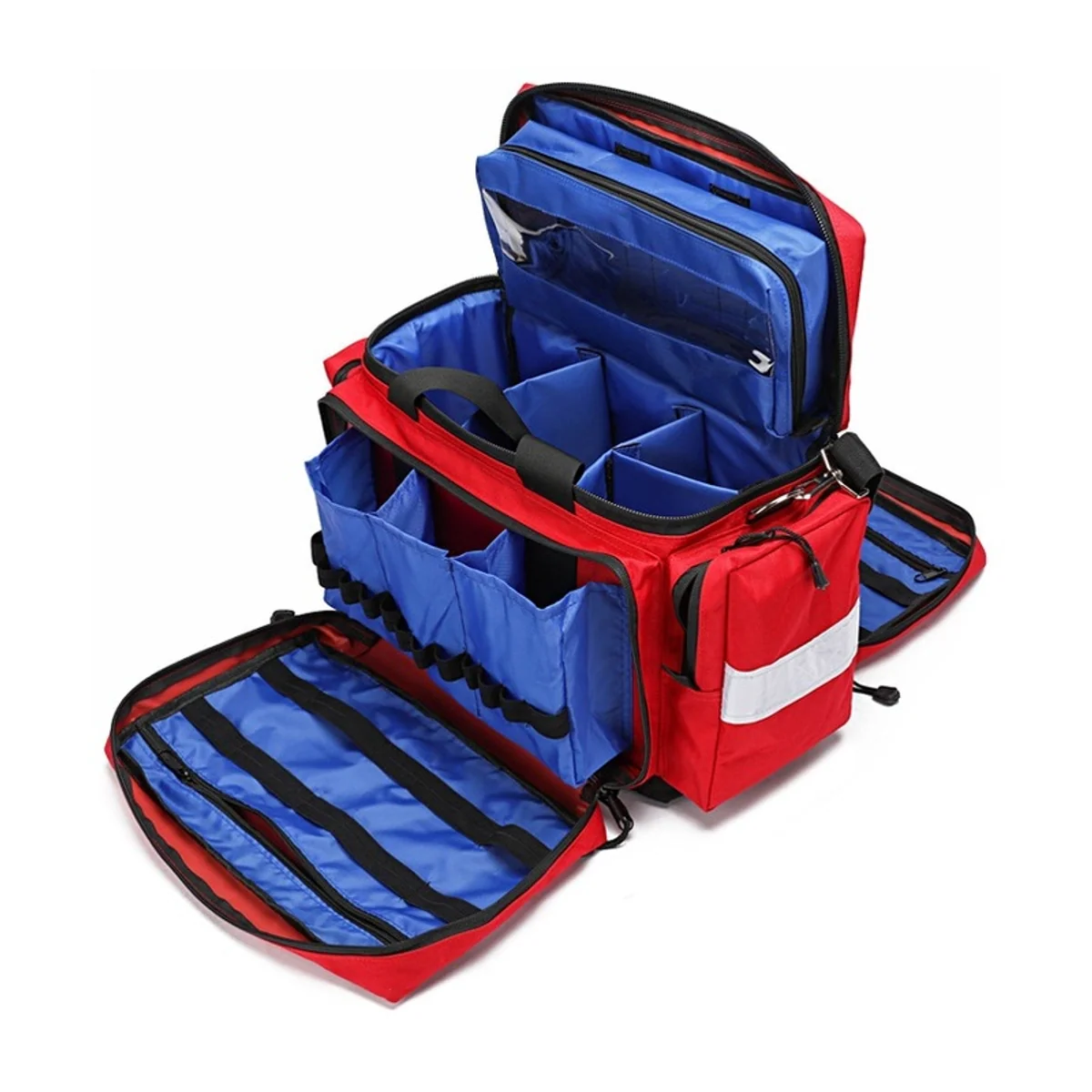 Red/Navy Blue rescue duffel bags detail view 5 - SKU 09930