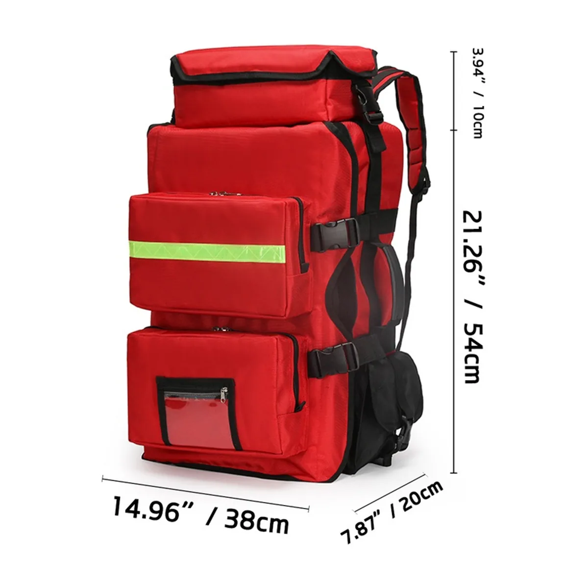 Red medical emergency backpacks detail view 2 - SKU 09933