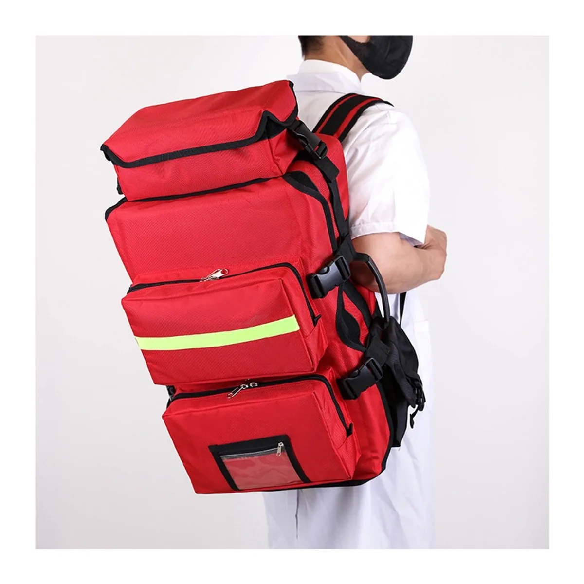Red medical emergency backpacks detail view 6 - SKU 09933