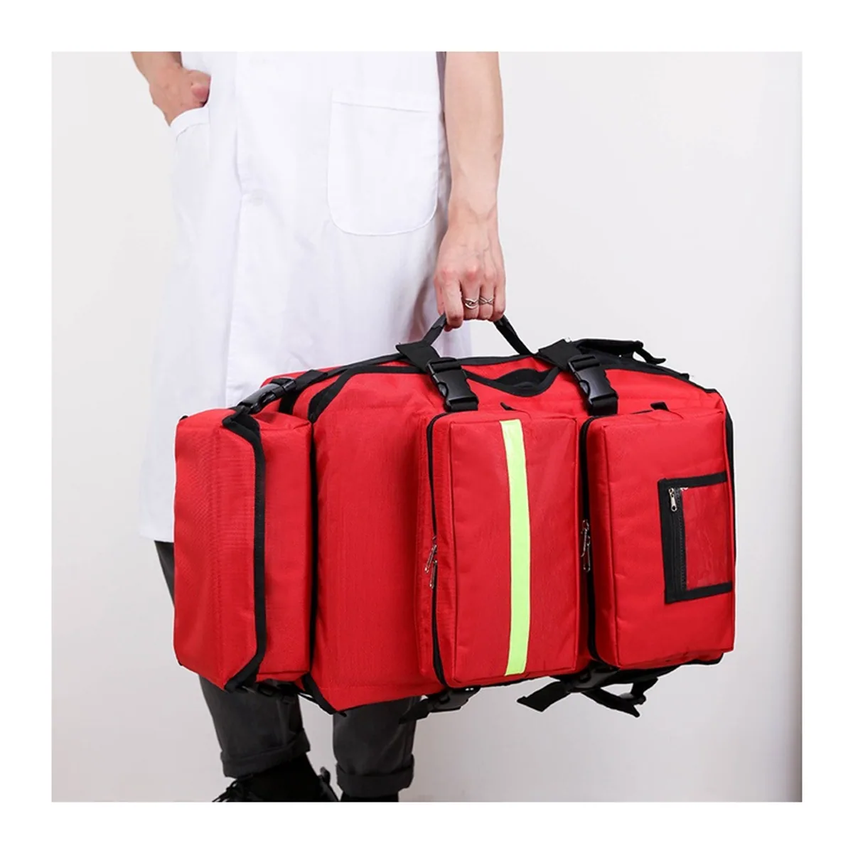 Red medical emergency backpacks detail view 7 - SKU 09933