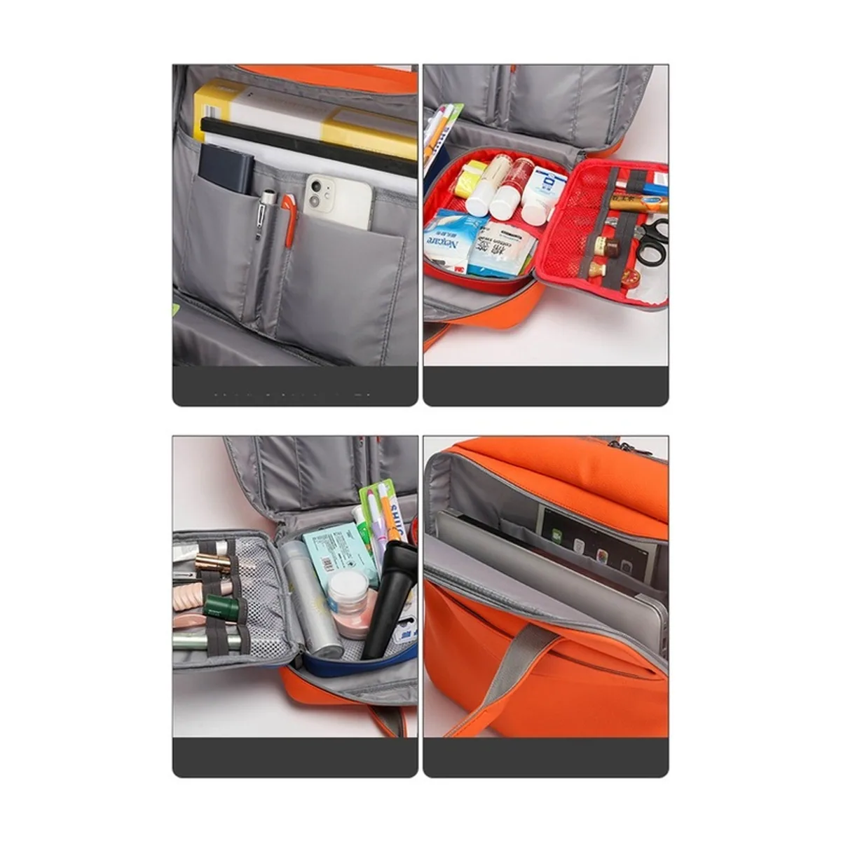 Orange Red/Black/Navy Blue/Coffee Color/Khaki Color medical emergency backpacks detail view 3 - SKU 09934