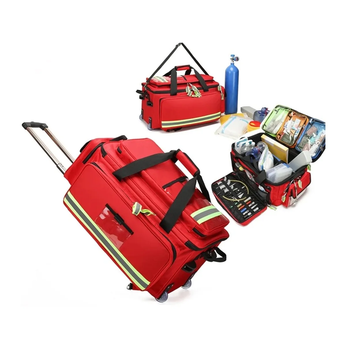 Red/Navy Blue waterproof pvc rescue bags detail view 1 - SKU 09935