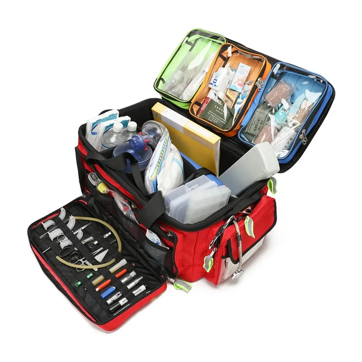 Red/Navy Blue waterproof pvc rescue bags detail view 2 - SKU 09935