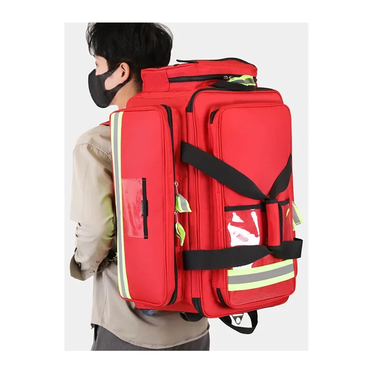 Red/Navy Blue waterproof pvc rescue bags detail view 7 - SKU 09935