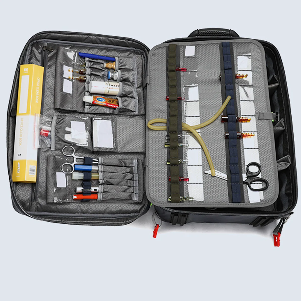 Red/Navy/Green/Blue medical emergency backpacks detail view 3 - SKU 09938