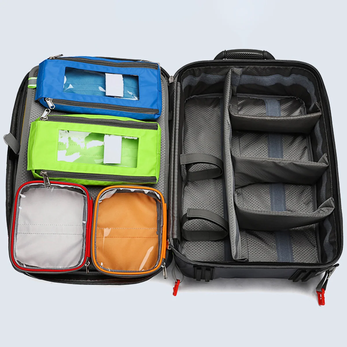 Red/Navy/Green/Blue medical emergency backpacks detail view 4 - SKU 09938