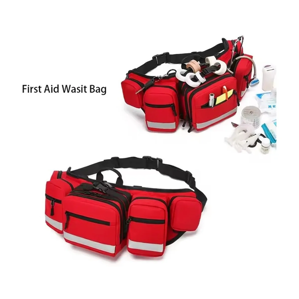 Red emergency waist bags detail view 4 - SKU 09941