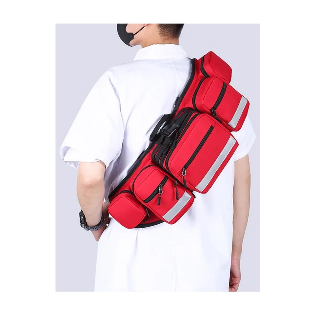 Red emergency waist bags detail view 7 - SKU 09941