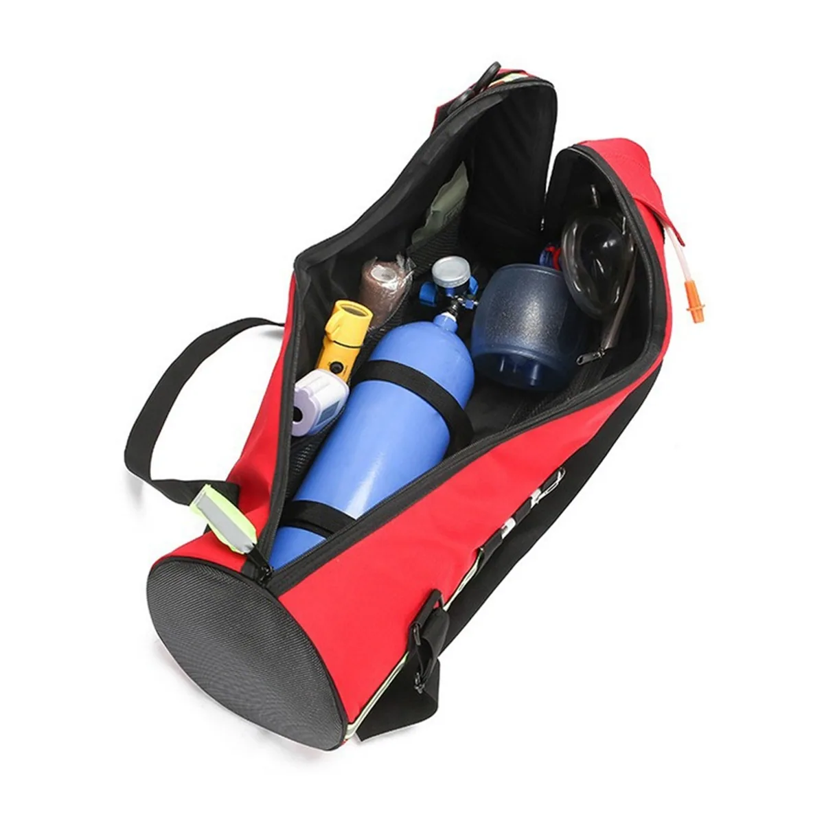 Red/Navy Blue/Military Green medical emergency backpacks detail view 6 - SKU 09945P