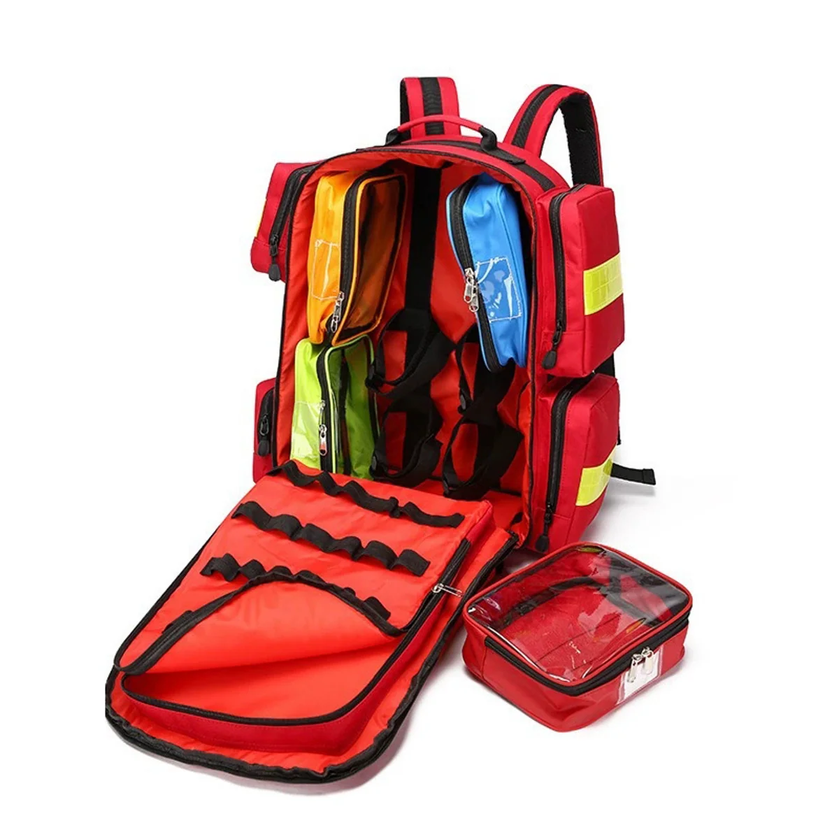 Red medical emergency backpacks detail view 2 - SKU 09950