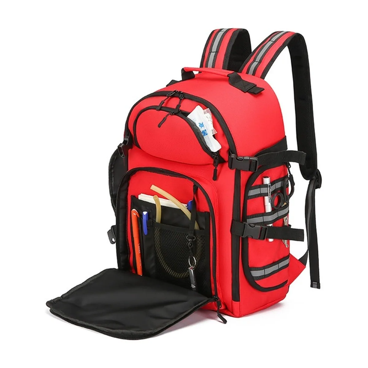 Red medical emergency backpacks detail view 4 - SKU 09952