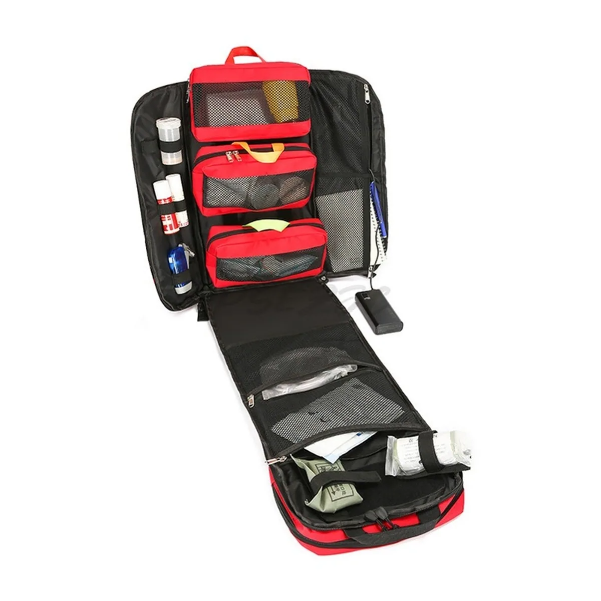 Red/Black medical emergency backpacks detail view 1 - SKU 09953