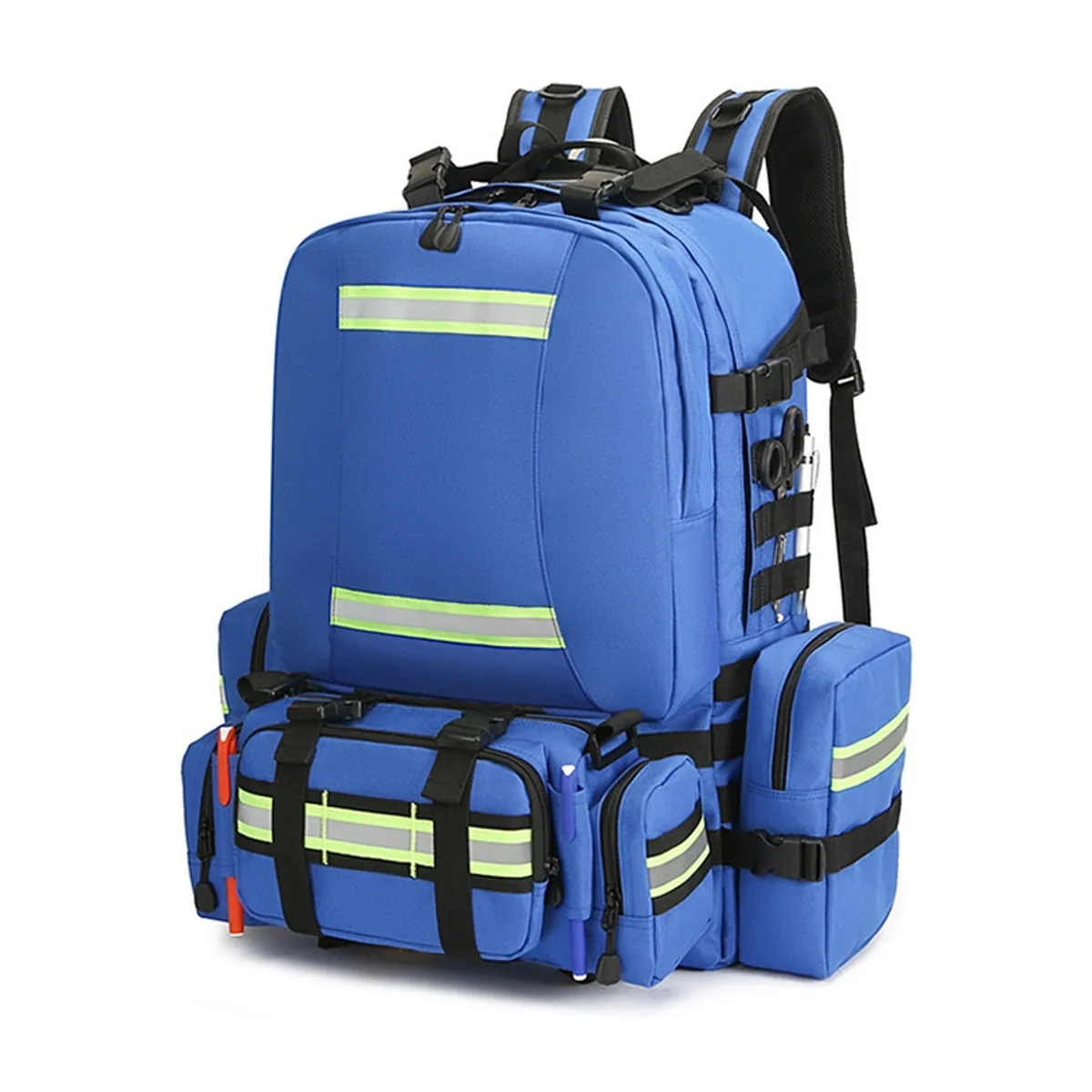 Red/Navy Blue medical emergency backpacks detail view 1 - SKU 09954