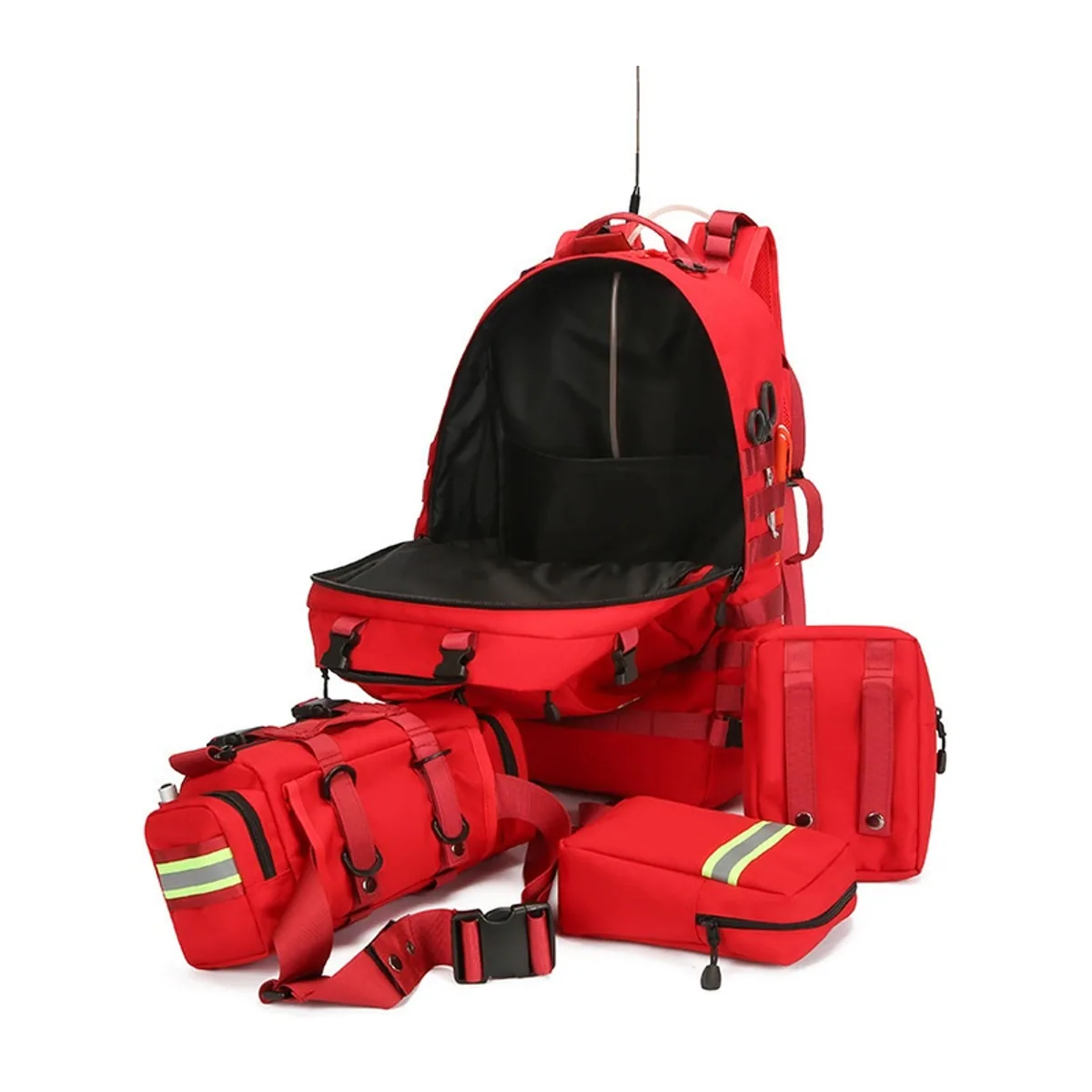 Red/Navy Blue medical emergency backpacks detail view 6 - SKU 09954