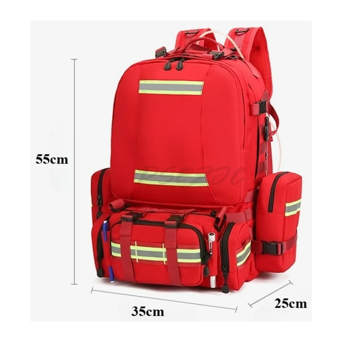 Red/Navy Blue medical emergency backpacks detail view 7 - SKU 09954