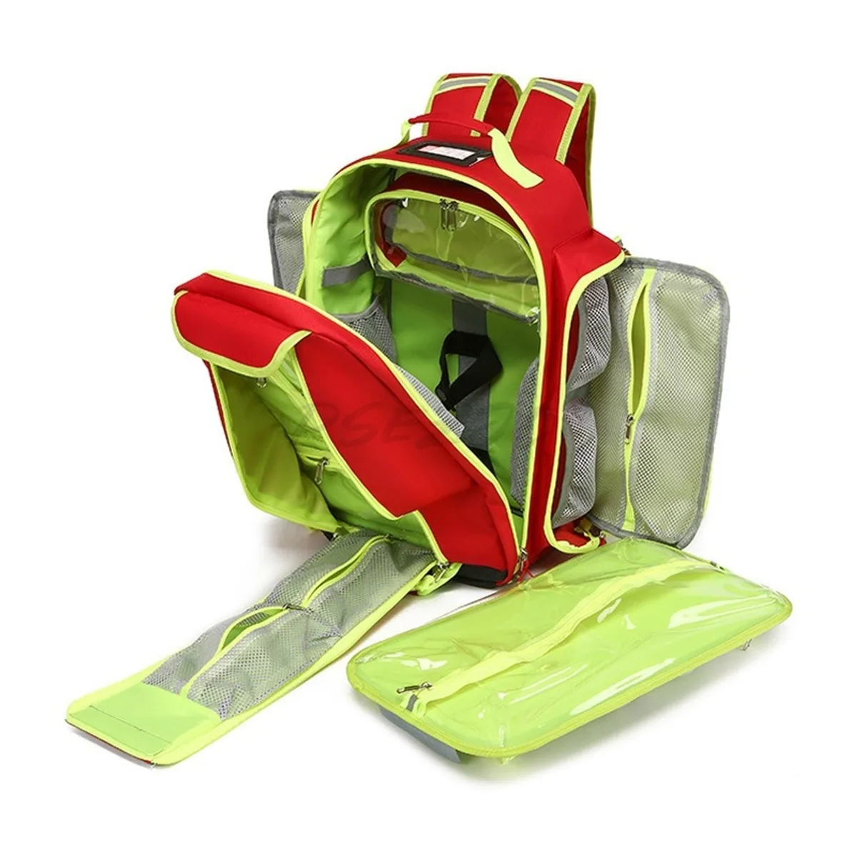 Red/Royal Blue medical emergency backpacks detail view 1 - SKU 09956