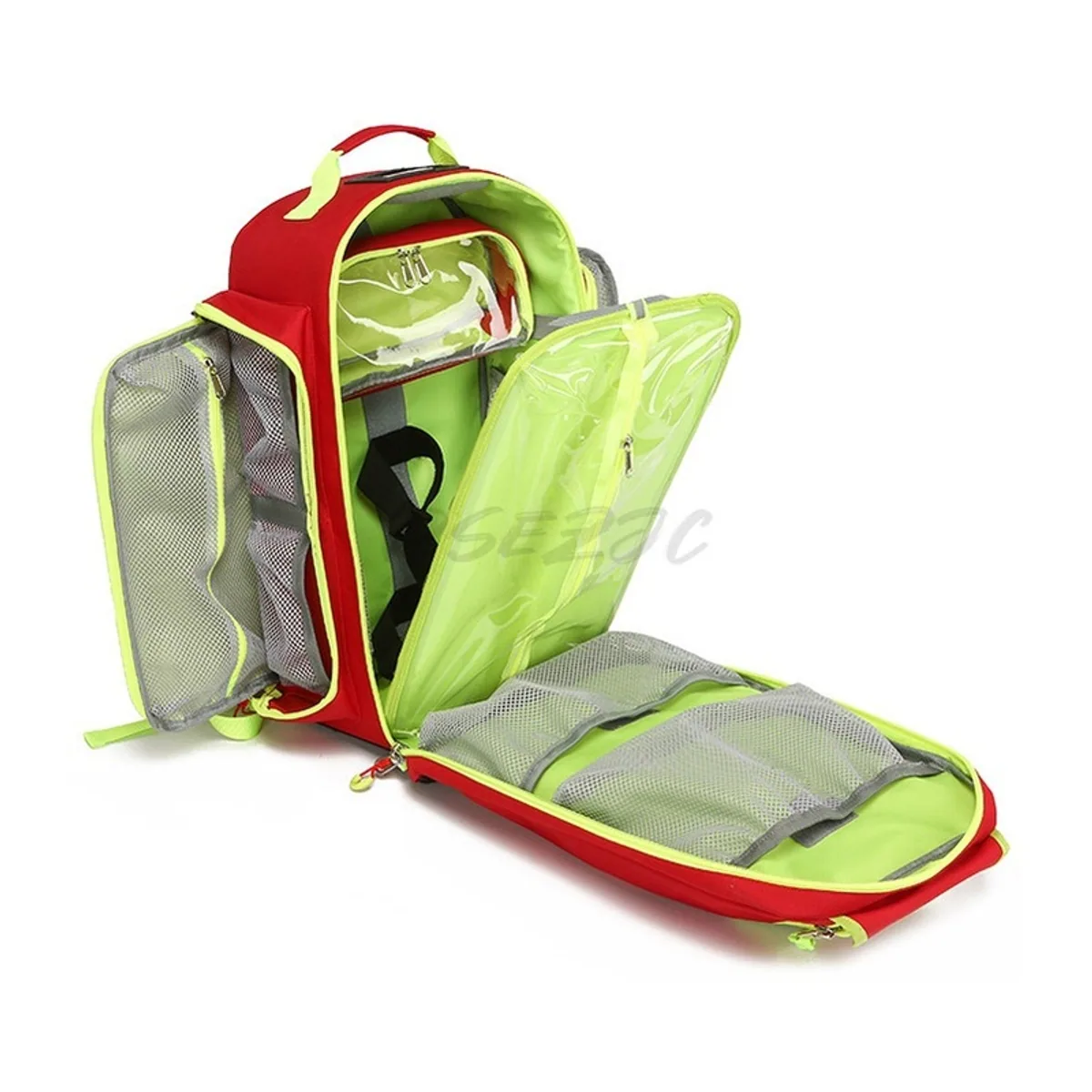 Red/Royal Blue medical emergency backpacks detail view 2 - SKU 09956