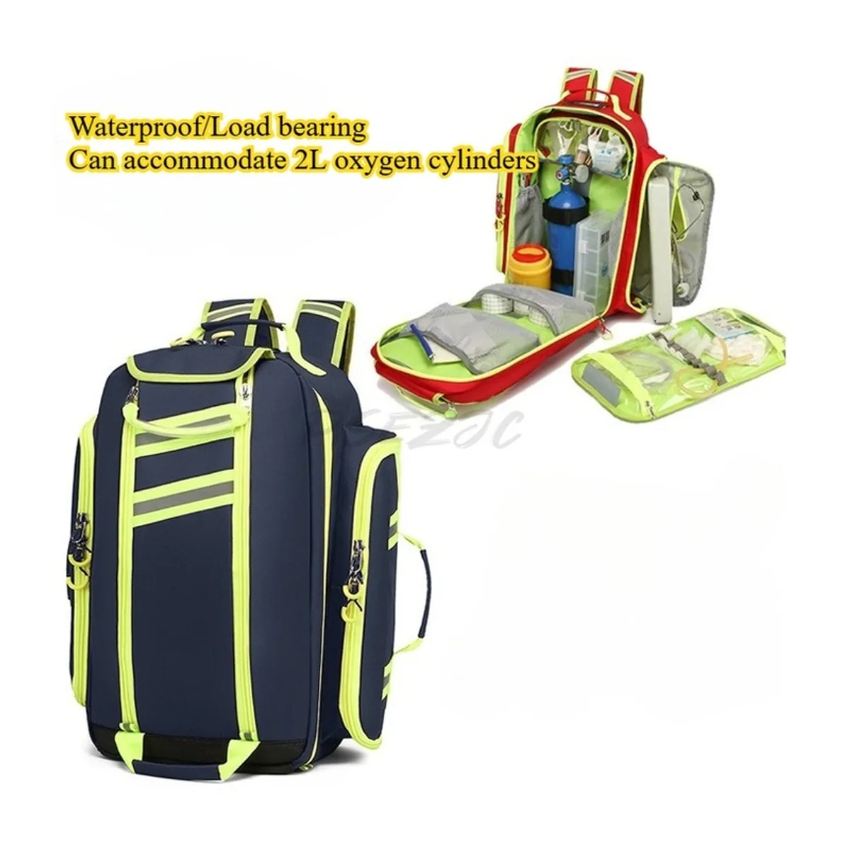 Red/Royal Blue medical emergency backpacks detail view 5 - SKU 09956