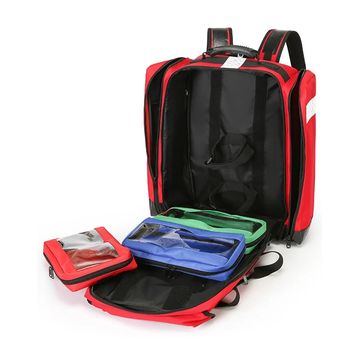 Red medical emergency backpacks detail view 4 - SKU 09957