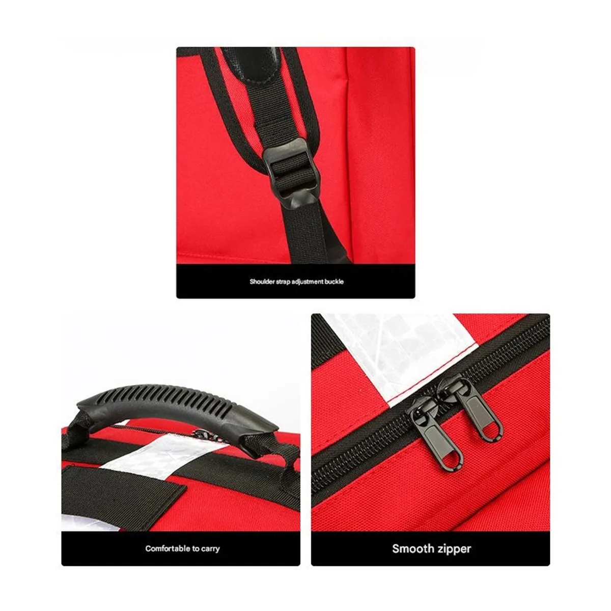 Red medical emergency backpacks detail view 5 - SKU 09957