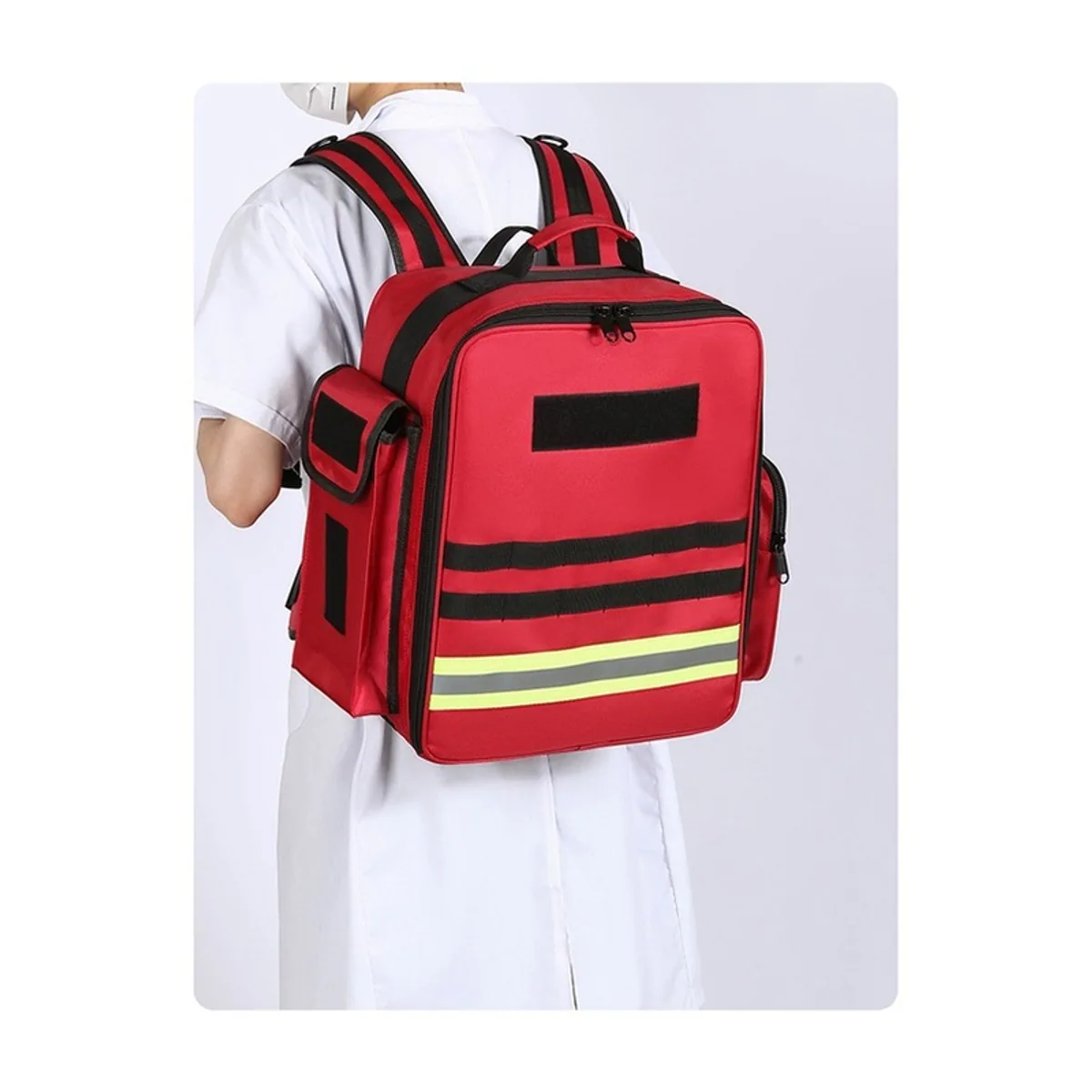 Red medical emergency backpacks detail view 3 - SKU 09958