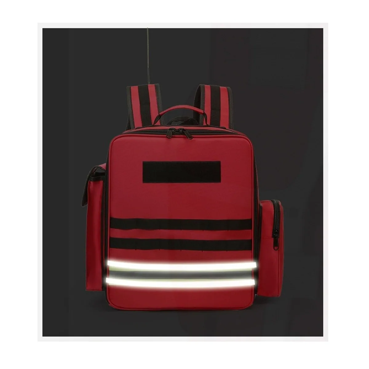 Red medical emergency backpacks detail view 7 - SKU 09958